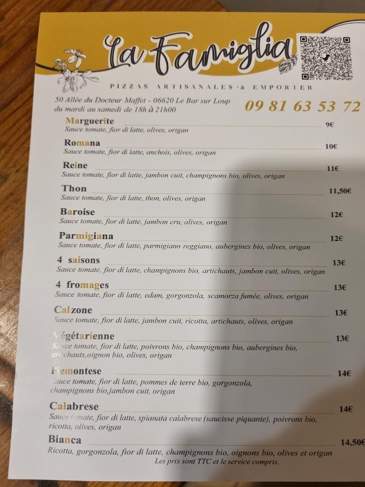 Pizzeria La Famiglia - Menu Image 3